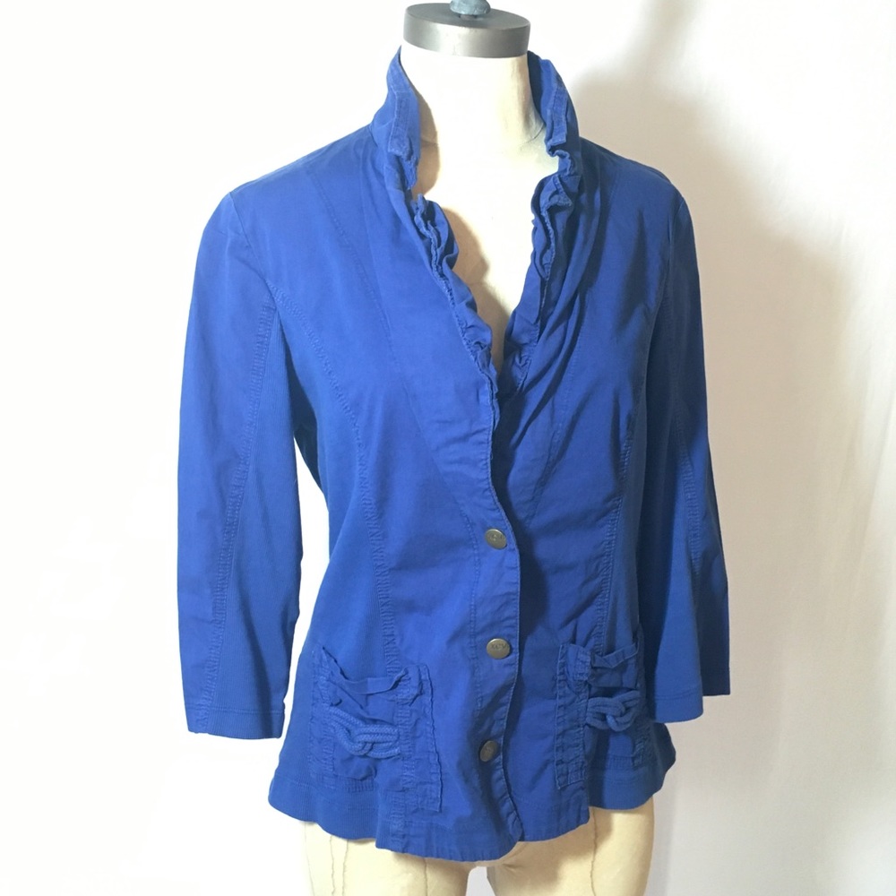 XCVI Contrast Panel Rope Snap Jacket - Picture 2 of 14